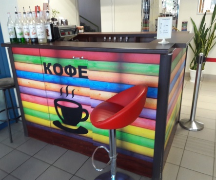 Оформление стойки кофейни "Ноты кофе"