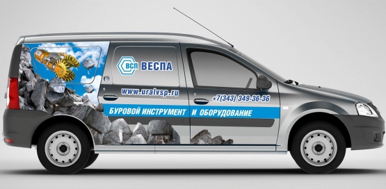 Брендирование автомобиля компании "Веспа"