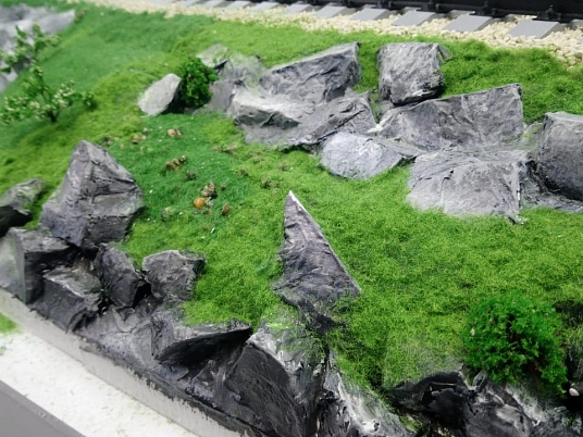 Действующий макет одиночного стрелочного перевода