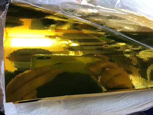 Печать на золотой пленке. Хром пленка.